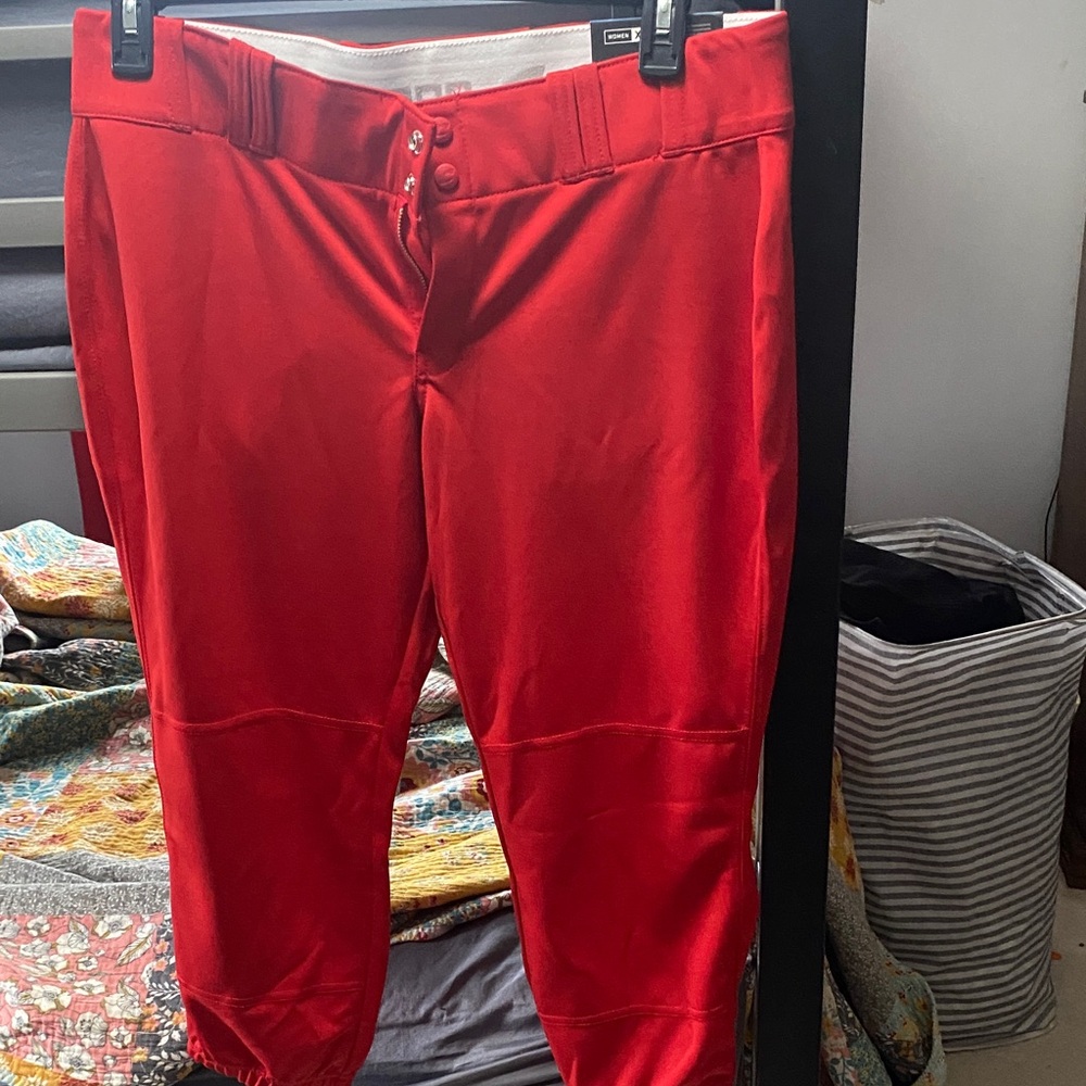 Red softball pants